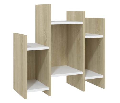 Armario auxiliar madera contrachapada roble y blanco 60x26x60cm