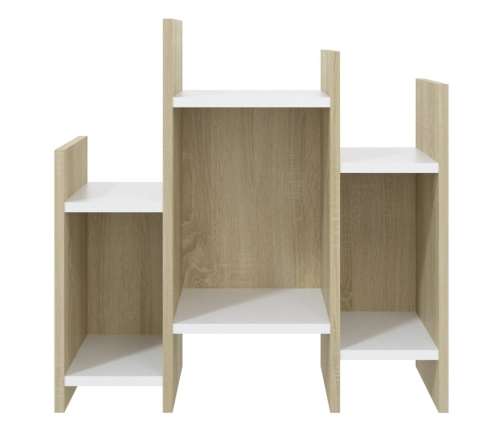 Armario auxiliar madera contrachapada roble y blanco 60x26x60cm