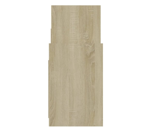 Armario auxiliar madera contrachapada roble y blanco 60x26x60cm