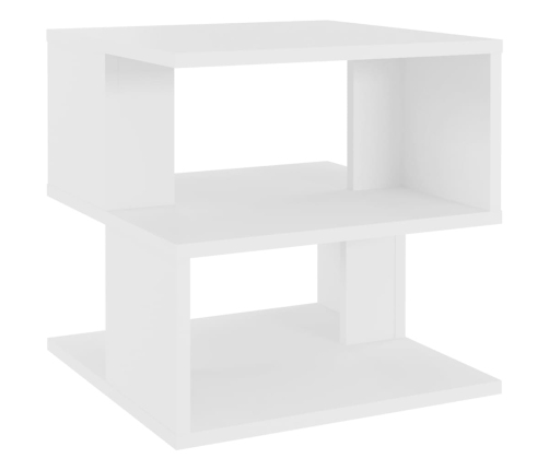 Mesa auxiliar de madera contrachapada blanco 40x40x40 cm