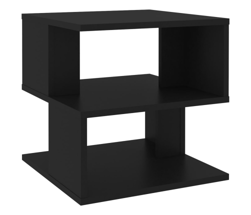 Mesa auxiliar de madera contrachapada negro 40x40x40 cm