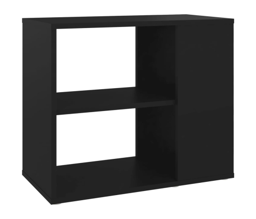 Armario auxiliar de madera contrachapada negro 60x30x50 cm