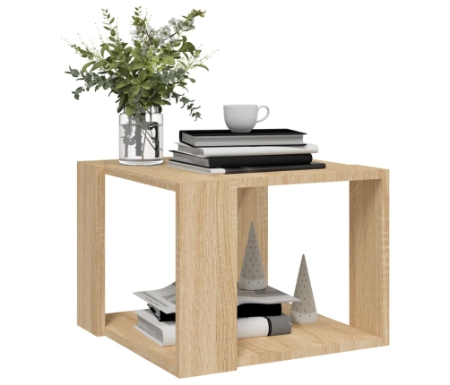 vidaXL Mesa de centro madera contrachapada roble Sonoma 40x40x30 cm