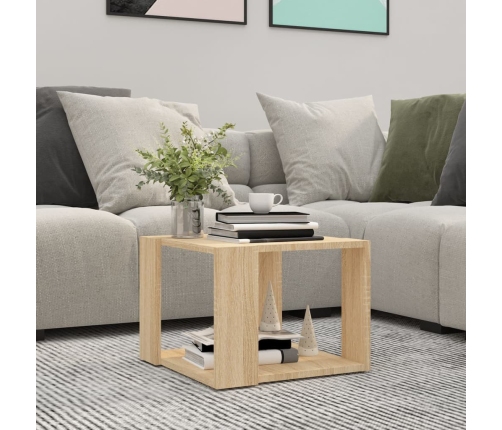 vidaXL Mesa de centro madera contrachapada roble Sonoma 40x40x30 cm