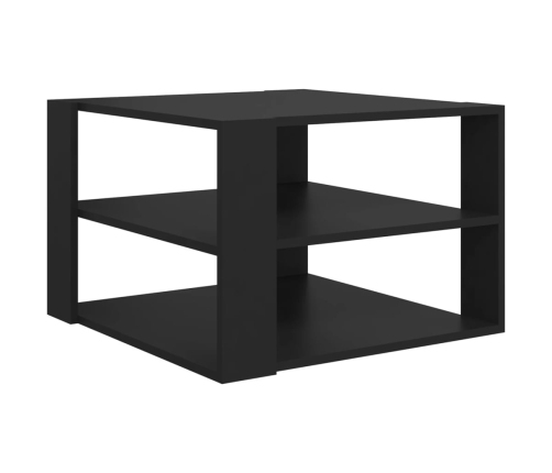 Mesa de centro madera contrachapada negro 60x60x40 cm