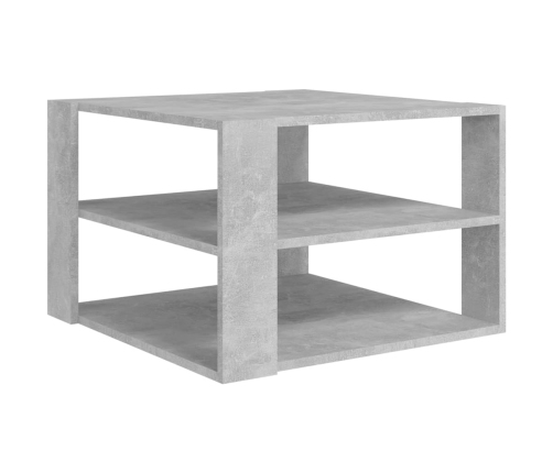 vidaXL Mesa de centro madera contrachapada gris hormigón 60x60x40 cm