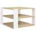 Mesa de centro madera contrachapada roble y blanco 60x60x40 cm