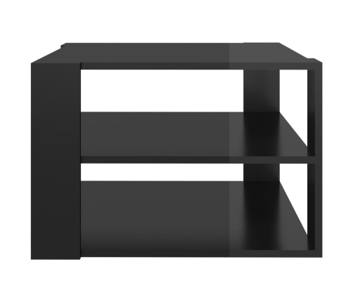 vidaXL Mesa de centro madera contrachapada negro brillante 60x60x40 cm