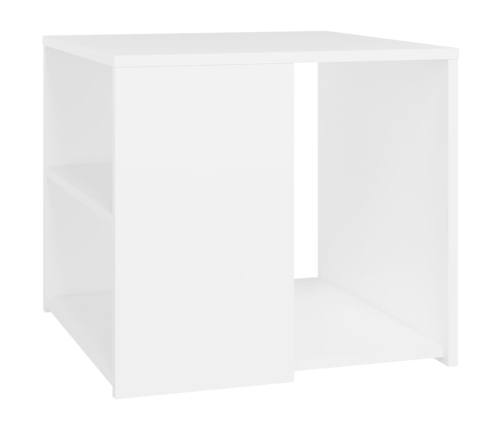 vidaXL Mesa auxiliar de madera contrachapada blanco 50x50x45 cm