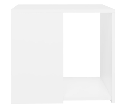 Mesa auxiliar de madera contrachapada blanco 50x50x45 cm