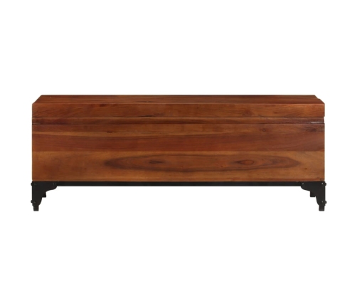 Baúl de almacenaje de madera maciza de acacia 110x35x41 cm