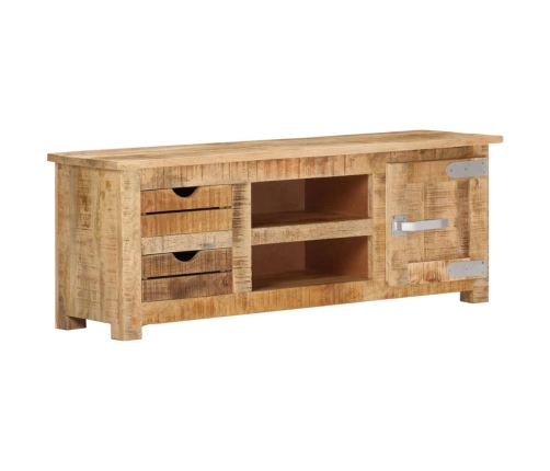 Mueble para TV de madera maciza de mango rugosa 110x30x40 cm