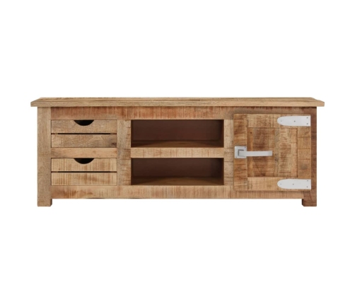 Mueble para TV de madera maciza de mango rugosa 110x30x40 cm