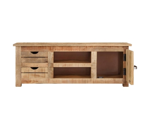 Mueble para TV de madera maciza de mango rugosa 110x30x40 cm