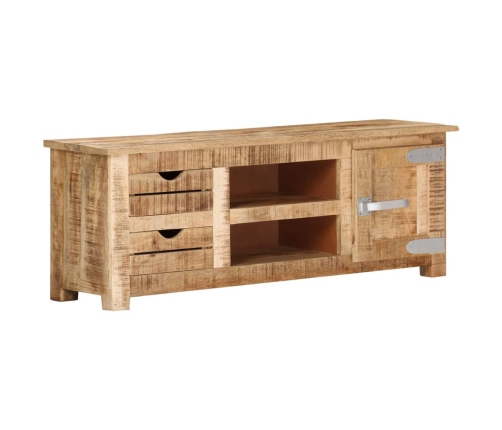 Mueble para TV de madera maciza de mango rugosa 110x30x40 cm