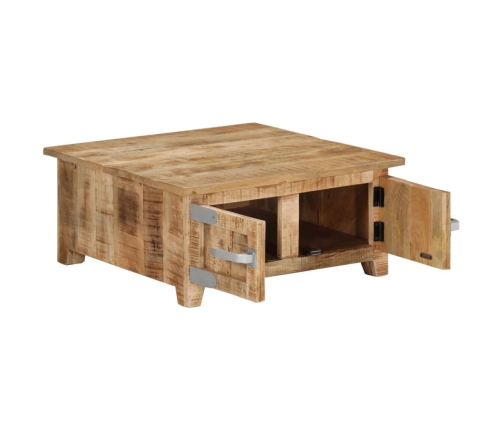 Mesa de centro de madera maciza de mango 67x67x30 cm