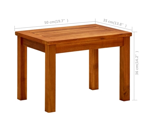 vidaXL Mesa de centro de jardín madera maciza de acacia 50x35x36 cm