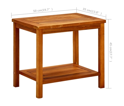 Mesa de centro de madera maciza de acacia 50x35x45 cm