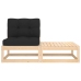 Muebles de jardín 2 piezas con cojines madera maciza de pino