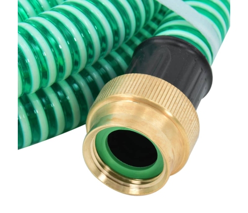 Manguera de succión con conectores de latón PVC verde 29 mm 3 m