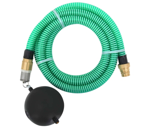 Manguera de succión con conectores de latón PVC verde 29 mm 3 m