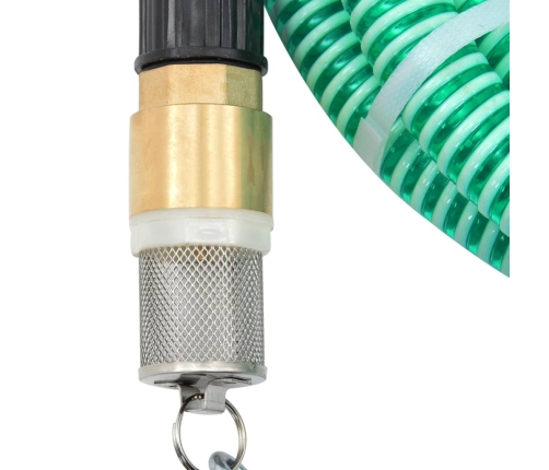 Manguera de succión con conectores de latón PVC verde 29 mm 3 m