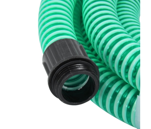 Manguera de succión con conectores de latón PVC verde 29 mm 3 m