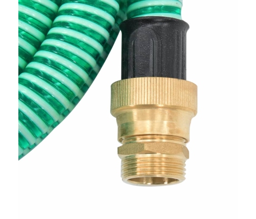 Manguera de succión con conectores de latón PVC verde 29 mm 3 m