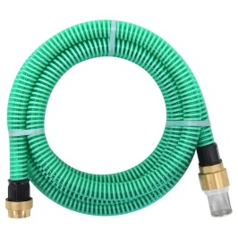 Manguera de succión con conectores de latón PVC verde 29 mm 4 m