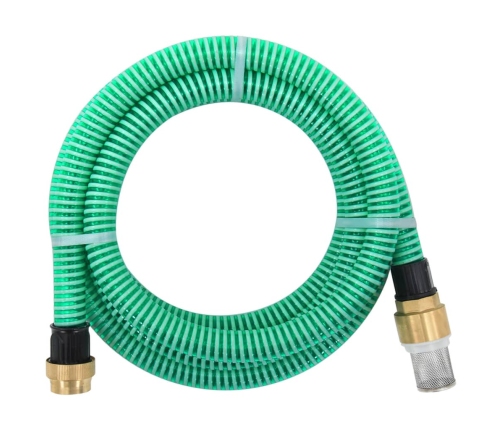 Manguera de succión con conectores de latón PVC verde 29 mm 4 m