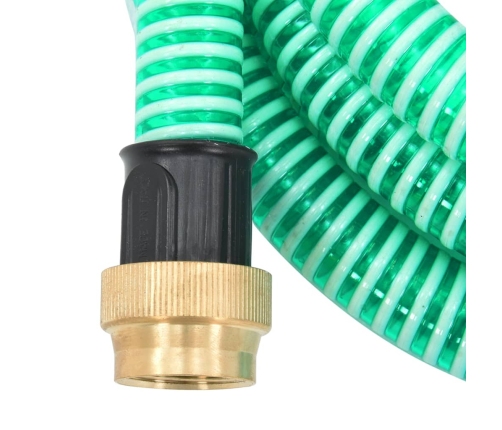 Manguera de succión con conectores de latón PVC verde 29 mm 4 m