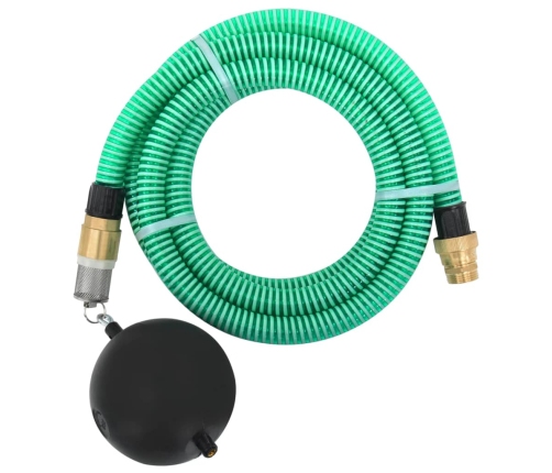 Manguera de succión con conectores de latón PVC verde 29 mm 4 m