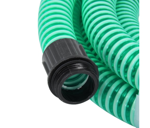 Manguera de succión con conectores de latón PVC verde 29 mm 4 m