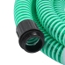 Manguera de succión con conectores de latón PVC verde 29 mm 4 m