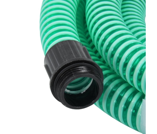 Manguera de succión con conectores de latón PVC verde 29 mm 10m