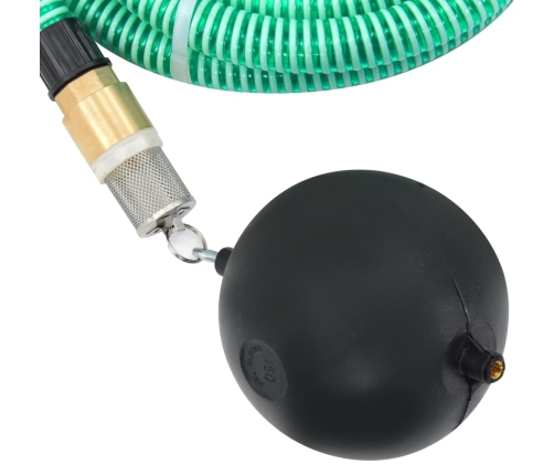 Manguera de succión con conectores de latón PVC verde 29 mm 10m