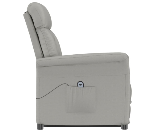 Sillón reclinable eléctrico piel de ante sintética gris claro