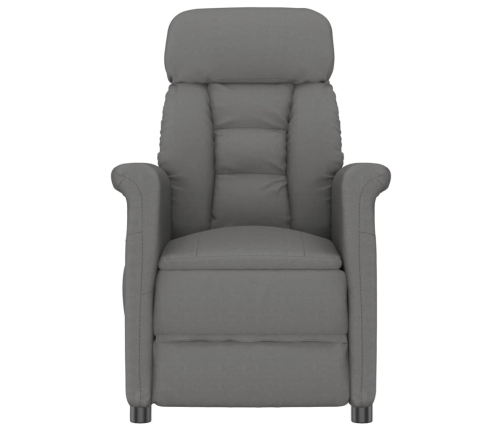 Sillón reclinable eléctrico piel de ante sintética gris oscuro