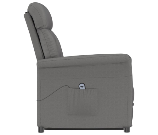 Sillón reclinable eléctrico piel de ante sintética gris oscuro