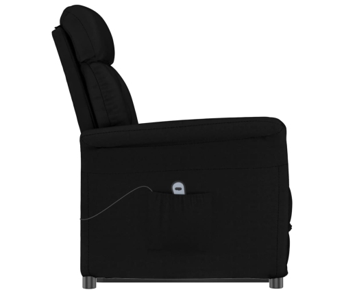 Sillón reclinable eléctrico piel de ante sintética negro