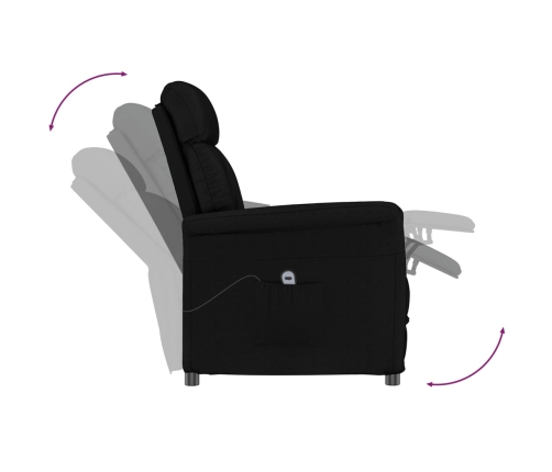 Sillón reclinable eléctrico piel de ante sintética negro