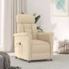 Sillón reclinable eléctrico piel de ante sintético crema