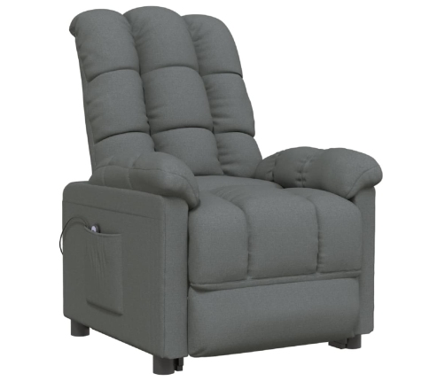 Sillón reclinable eléctrico de tela gris oscuro