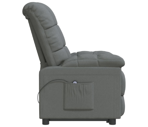 Sillón reclinable eléctrico de tela gris oscuro