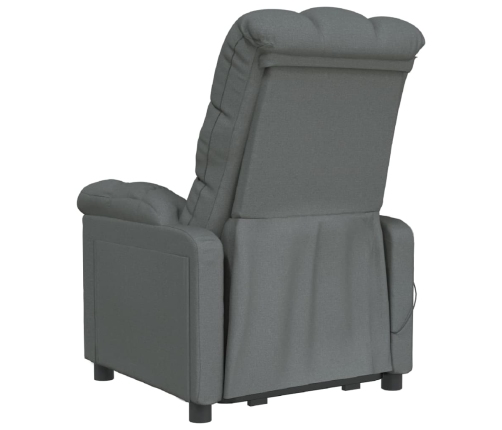 Sillón reclinable eléctrico de tela gris oscuro