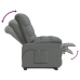 Sillón reclinable eléctrico de tela gris oscuro