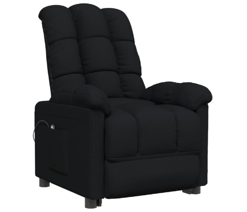 Sillón reclinable eléctrico de tela negro