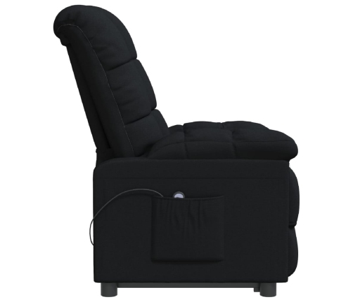 Sillón reclinable eléctrico de tela negro