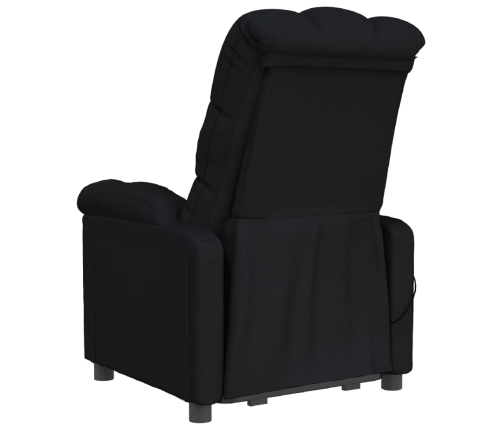 Sillón reclinable eléctrico de tela negro