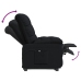 Sillón reclinable eléctrico de tela negro